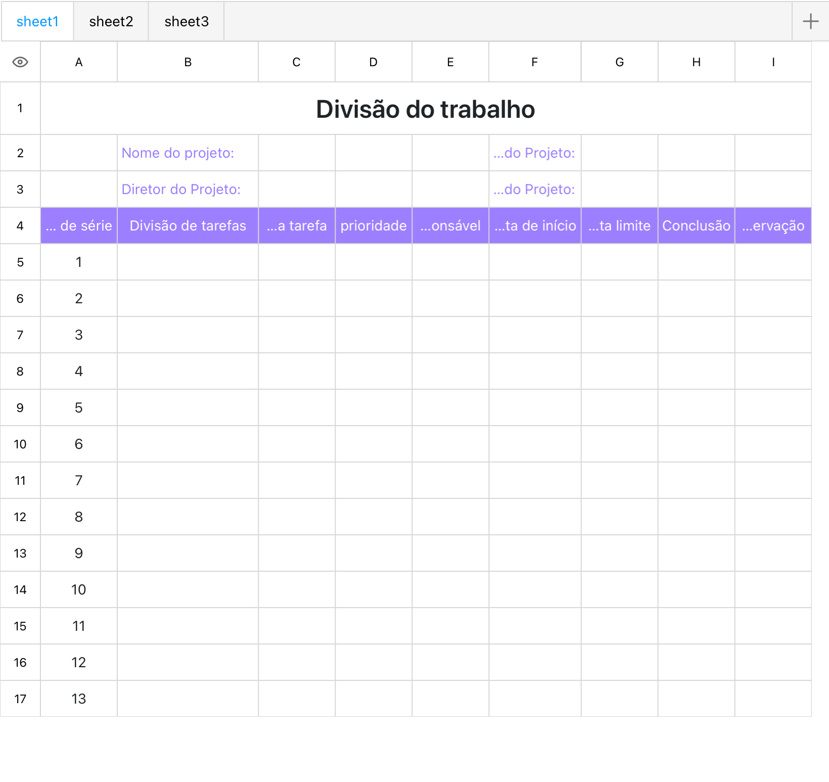 Divisão do trabalho